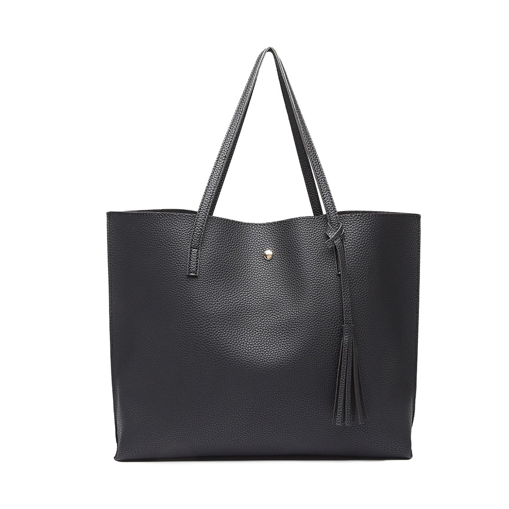 Pebbled Leather Look Tote Bag