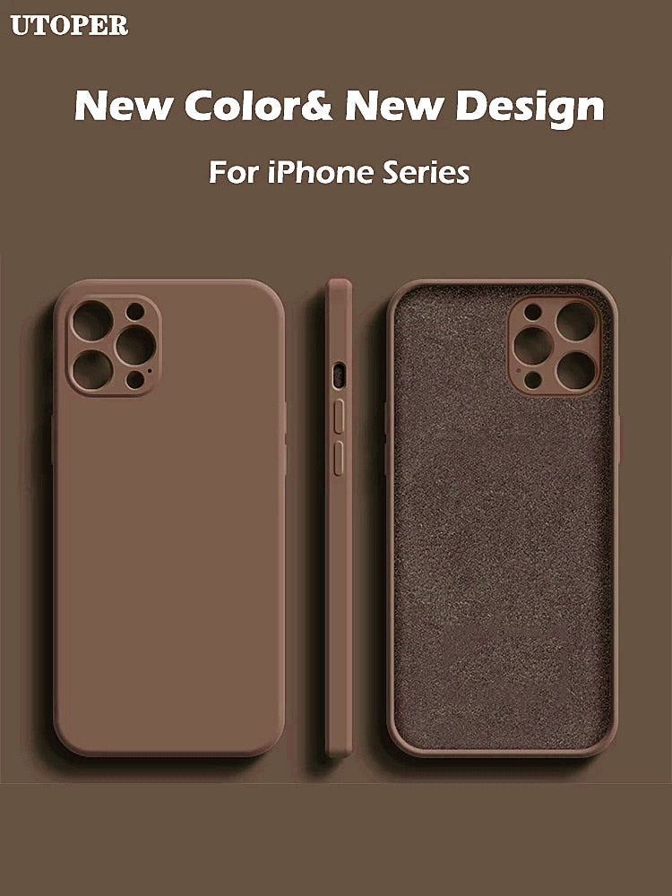 2021 Square Liquid Silicone Case For iPhone 11 12 Pro Max Mini X XR XS MAX 7 8 PLUS SE 2020 Cover Full Protector funda coque