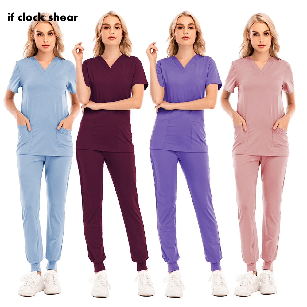 Dentistry Surgical Uniform Pet Grooming Non-sticky Hair Workwear Medical Nurse Uniforms Women Scrubs Sets Thin and Light Clothes