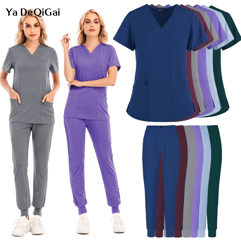 Wholesale Women Wear Scrub Suits Hospital Doctor Working Uniform Medical Surgical Multicolor Unisex Uniform nurse accessories